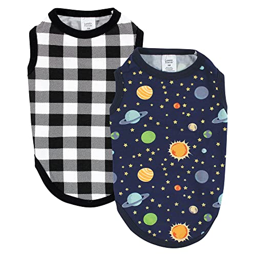 Luvable Friends Hunde-T-Shirts für Hunde und Katzen, Baumwolle, Space Plaid, Größe XS, 2 Stück Luvable Friends Hunde-T-Shirts für Hunde und Katzen, Baumwolle, Space Plaid, Größe XS, 2 Stück von Luvable Friends