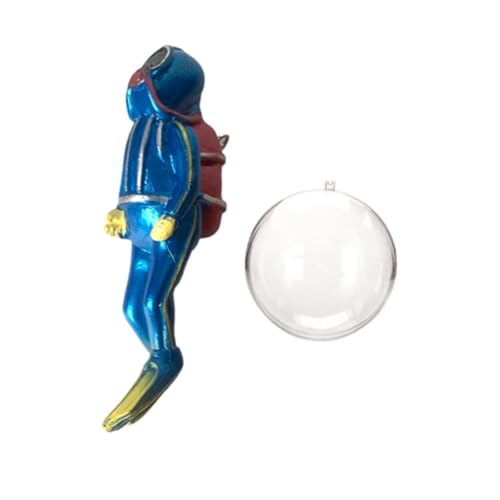 Luwecf Taucherfigur Im Miniaturformat, Dekoration für Aquarien, Kunstharz mit Wasserballon für Unterwasserlandschaften, Blau Luwecf Taucherfigur Im Miniaturformat, Dekoration für Aquarien, Kunstharz mit Wasserballon für Unterwasserlandschaften, Blau von Luwecf