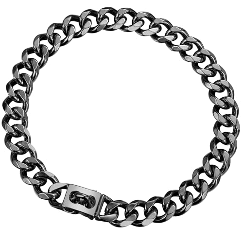 LuxLife Edelstahl-Hundehalsband mit Schnellverschluss-Schnalle, strapazierfähig, rostfreie Metallkette für kleine, große, mittelgroße Hunde, sicheres und langlebiges Hundehalsband (12 mm, Schwarz LuxLife Edelstahl-Hundehalsband mit Schnellverschluss-Schnalle, strapazierfähig, rostfreie Metallkette für kleine, große, mittelgroße Hunde, sicheres und langlebiges Hundehalsband (12 mm, Schwarz von LuxLife