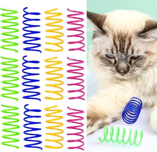 12 Stück Katzenspielzeug, interaktives Katzenspielzeug zum Zeitvertreib, farbenfrohes katzenspielzeug mit Federn, kätzchenspielzeug mit Federn für die Jagd, aktives gesundes Spiel und Hüpfspieltrainin von Luxiremi