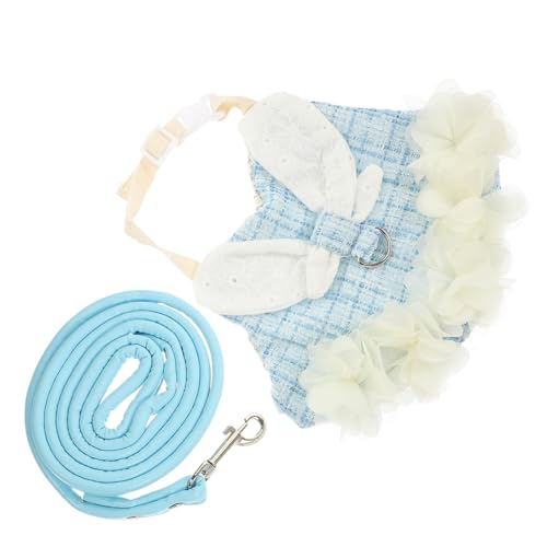 Luxshiny 1 Satz Dekoratives Kaninchen Geschirr mit Leine für Haustiere Blaues Gemütliches Kostüm für Besondere Anlässe und Niedliche Bunny Dekoration für Ihre Kleinen Freunde von Luxshiny