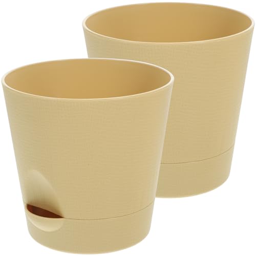 Luxshiny 1 Satz Selbstbewässernder Blumentopf Automatische Bewässerung für Sukkulenten und Pflanzen Runde Form mit Wasserleitungsseil für Zuhause und Büro Khaki Luxshiny 1 Satz Selbstbewässernder Blumentopf Automatische Bewässerung für Sukkulenten und Pflanzen Runde Form mit Wasserleitungsseil für Zuhause und Büro Khaki von Luxshiny