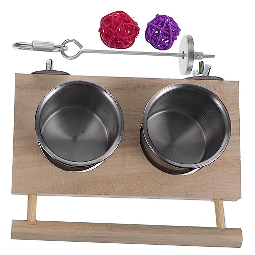 Luxshiny Vogelfutterspender Für Käfig Montieren Vogel Lebensmittel Container Obst Halter Vogelball Spielzeug Hochwertiges Holz Clip-Design Installieren von Luxshiny