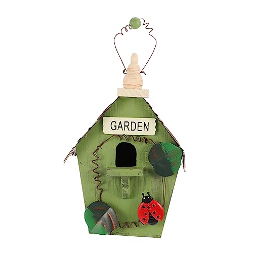 Luxshiny 1 Stück Liebenswertes Vogelhaus aus Hängend für Garten und Dekoratives Nistkasten mit Grünem Dach Außendekor von Luxshiny