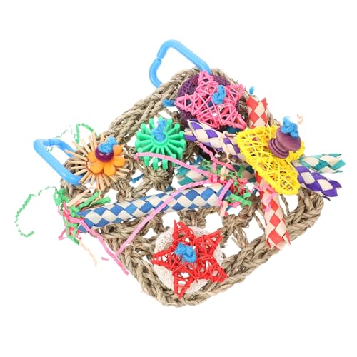 Luxshiny Papagei Beißspielzeug Hängendes Vogelspielzeug für Papageien Buntes Kauspielzeug für Haustiere Papageienkäfigzubehör Sicheres und Unterhaltsames Spielzeug für Vögel von Luxshiny