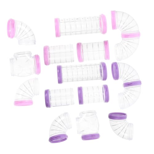 Luxshiny 16 Stück Teiliges DIY Hamstertunnel Set aus Transparentem Abnehmbare Verbindungsschienen Spielerisches Käfigzubehör für Hamster und Kleintiere Einfach zu Montieren und Reinigen von Luxshiny