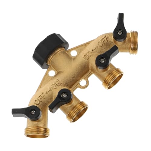Luxshiny 1Satz Gartenschlauch Verteiler Messing mit Absperrventilen für Gleichzeitige Bewässerung Bereichen im Garten Installieren Luxshiny 1Satz Gartenschlauch Verteiler Messing mit Absperrventilen für Gleichzeitige Bewässerung Bereichen im Garten Installieren von Luxshiny