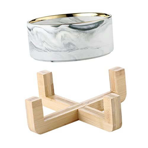 Luxshiny 1Satz Marmormuster Haustierschale mit Holzständer Erhöhter Futter und Wassernapf für Katzen und Kleine Hunde für Stilvolles Füttern und Komfortable Haltung Luxshiny 1Satz Marmormuster Haustierschale mit Holzständer Erhöhter Futter und Wassernapf für Katzen und Kleine Hunde für Stilvolles Füttern und Komfortable Haltung von Luxshiny