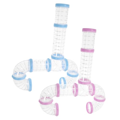 Luxshiny 2 Sätze Hamster Tubes DIY Set Transparente Röhren für Käfige Erweiterbar und Robust Zubehör für Hamster Habitats und Fördert Kreatives von Luxshiny