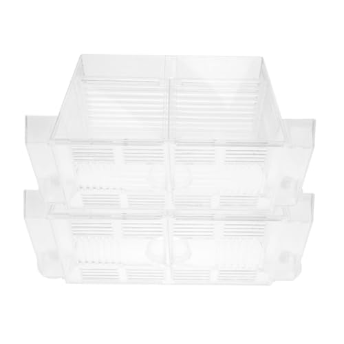 Luxshiny 2 Stück Aquarium Brutkasten Transparente Fischzuchtbox mit Saugnäpfen für Aufzucht von Babyfischen im Fischbecken Fördert Überlebensrate und Schützt vor Erwachsenenfischen von Luxshiny