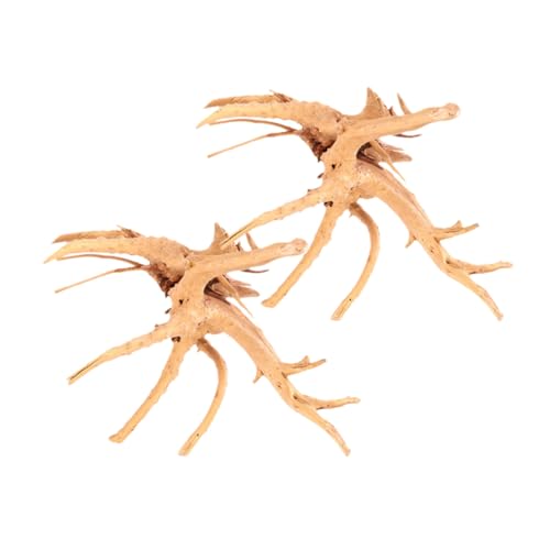 Luxshiny 2 Stück Aquarium Deko Natürliches Schwemmholz Stabile Basis Lebensechte Landschaftsdekoration Geeignet für Fischbecken und Terrarien mit Aktiver Lebensumgebung von Luxshiny
