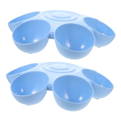 Luxshiny 2 Stück Blauer Fächer Blumenform Haustiernapf Multifunktionaler Napf für Hunde und Katzen Futter und Wasserschale mit Petal Design rutschfest und Praktisch für Mehr Komfort von Luxshiny