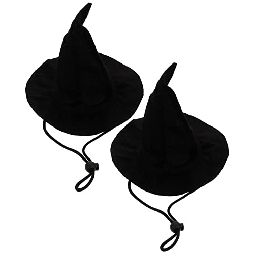 Luxshiny 2 Stück Halloween Hexenhut für Hunde Tierkopfdekoration für Halloween Kostümzubehör für Hunde und Katzen Tragbar Langlebig für Partys und Feiern von Luxshiny