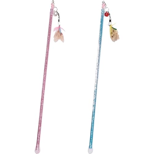 Luxshiny 2 Stück Interaktive Katzenangel Verstellbare Katzenspielzeuge mit Federn Fördert das Jagdverhalten für Indoor Katzen Zufällige Farben Luxshiny 2 Stück Interaktive Katzenangel Verstellbare Katzenspielzeuge mit Federn Fördert das Jagdverhalten für Indoor Katzen Zufällige Farben von Luxshiny