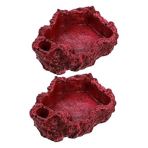 Luxshiny 2 Stück Reptilien Futter und Wassernapf für Schildkröten Schlangen und Echsen rutschfeste Futterschale aus Harz und Leicht zu Reinigen für Terrarien Luxshiny 2 Stück Reptilien Futter und Wassernapf für Schildkröten Schlangen und Echsen rutschfeste Futterschale aus Harz und Leicht zu Reinigen für Terrarien von Luxshiny
