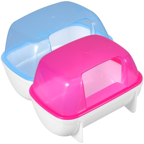 Luxshiny 2 Stück Sandbad Haus für Chinchilla Hamster Badesand Container Blau Rot Abnehmbar Transparent Für Kleine Nager Luxshiny 2 Stück Sandbad Haus für Chinchilla Hamster Badesand Container Blau Rot Abnehmbar Transparent Für Kleine Nager von Luxshiny