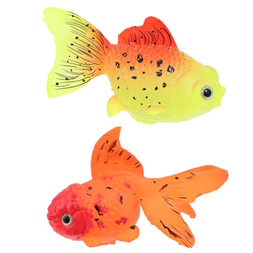 Luxshiny 2 Stück Teiliges Schwimmendes Goldfisch- Leuchtende Verschleißfeste Aquariumdeko Naturnahe Fischnachbildung Farbenfrohe Unterwasserfigur für Fischbecken und Heimdekoration von Luxshiny