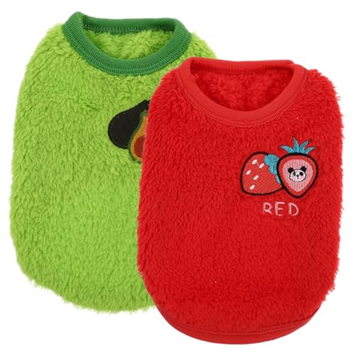 Luxshiny 2 Stück Teiliges Set Robuste Kaninchenkleidung aus Flauschigem Waschbare Atmungsaktive Westen für Zwergkaninchen und Meerschweinchen Bequemes Praktisches Haustieroutfit Avocado und von Luxshiny
