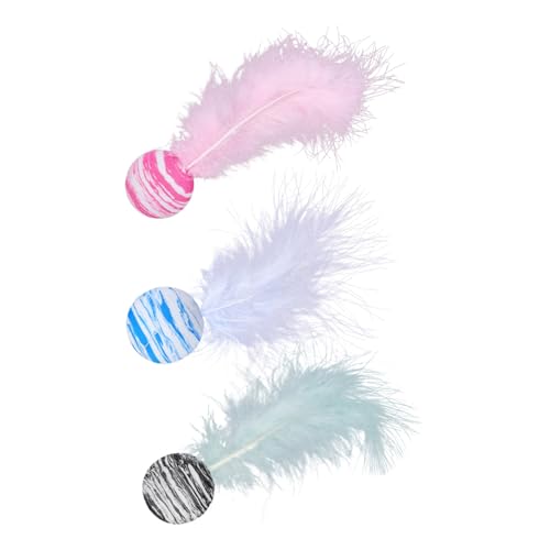 Luxshiny 3 Stück Interaktives Katzenspielzeug mit Federn Bissfestes Katzenball für Kätzchen Elastische Katzenbälle Blau Rot Schwarz zur Beschäftigung und Krallenpflege Luxshiny 3 Stück Interaktives Katzenspielzeug mit Federn Bissfestes Katzenball für Kätzchen Elastische Katzenbälle Blau Rot Schwarz zur Beschäftigung und Krallenpflege von Luxshiny