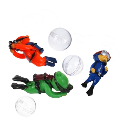 Luxshiny 3 Stück Teiliges Mini-Taucher-Figurine mit Beweglichen Gelenken Schwimmende Aquarium-Dekoration Realistisch Gestaltete Fischbehälter-spielzeuge Pflegeleicht und Flexibel von Luxshiny