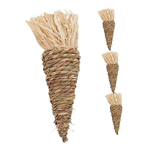 Luxshiny 4 Stück Teiliges Kleintier Kauspielzeug aus Handgeflochtenem Wassergras Kleine Karottenform Zahnpflegendes Hamster und Meerschweinchen zur Stressreduktion und Beschäftigung Luxshiny 4 Stück Teiliges Kleintier Kauspielzeug aus Handgeflochtenem Wassergras Kleine Karottenform Zahnpflegendes Hamster und Meerschweinchen zur Stressreduktion und Beschäftigung von Luxshiny
