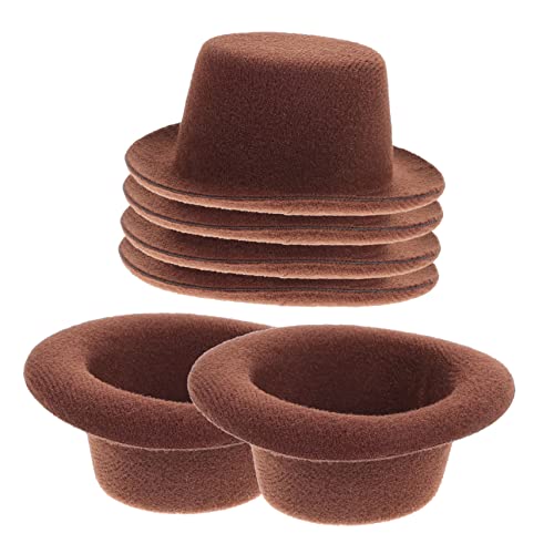 Luxshiny 6 Stück Teiliges Mini Cowboyhut für Haustiere Kleine Filzhüte Kaffeebraun Dekorativ für Katzen und Hunde für Fotoshootings Partys Karneval und Festliche Anlässe von Luxshiny