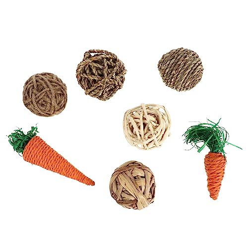 Luxshiny 7 Stück Teiliges Kaninchen Strohspielzeug für Nagetiere Interaktive Kauspielzeuge für Hamster Meerschweinchen und Papageien zur Zahnpflege und Beschäftigung Luxshiny 7 Stück Teiliges Kaninchen Strohspielzeug für Nagetiere Interaktive Kauspielzeuge für Hamster Meerschweinchen und Papageien zur Zahnpflege und Beschäftigung von Luxshiny