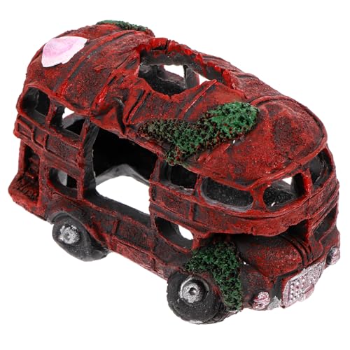 Luxshiny Aquarium Deko Altes Auto Wrack aus Sicherem Resin Verstecktes Versteck für Fische und Garnelen Stilvolle Streudeko für Aquarien und Terrarien Vielseitiges Aquarium Zubehör von Luxshiny