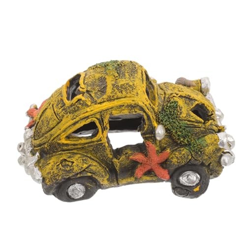 Luxshiny Aquarium Deko Höhle Auto Form Resin Versteck für Fische und Garnelen Einzigartige Fisch Tank Ornament Versteckmöglichkeit Sicheres Harz Material Einfache Installation Vintage Auto von Luxshiny