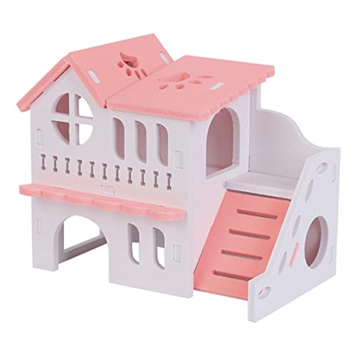 Luxshiny Doppelstöckiges Hamsterhaus aus Holz Atmungsaktive Holzvilla für Kleintiere Sicheres für Hamster Ausruhen und Schlafen Luxshiny Doppelstöckiges Hamsterhaus aus Holz Atmungsaktive Holzvilla für Kleintiere Sicheres für Hamster Ausruhen und Schlafen von Luxshiny