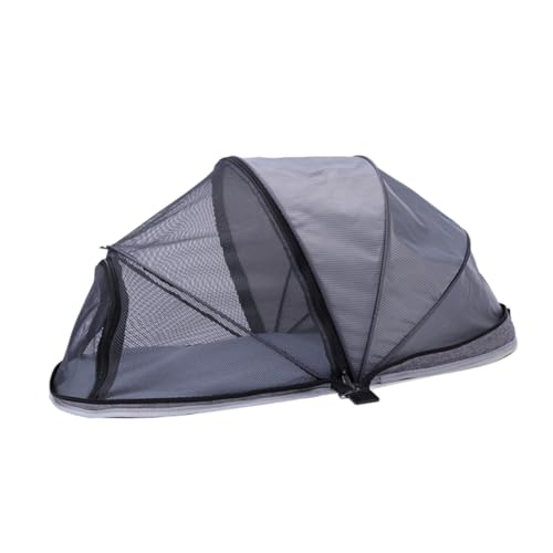 Luxshiny Faltbares Haustierzelt Auto mit Atmungsaktivem Halbsieb für Hunde Katzen Tragbarer Wasserabweisender Hundebett Käfig Robustes Outdoor Zelt für Reisen und Zuhause Graues Katzenzelt von Luxshiny