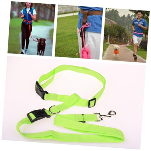 Luxshiny Freihändige Verstellbare Joggingleine mit Stabilem Nylon Robuster Hüftgurt für Hunde zum Laufen Wandern und Joggen Grün Komfortabel und Sicher mit Schnellverschluss von Luxshiny