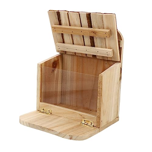 Luxshiny Futterspender aus Holz Praktischer Nuss Rack für Garten für Fütterung von Nüssen und Esskastanien Robuste Konstruktion Umweltfreundliches Design für Haustiere von Luxshiny