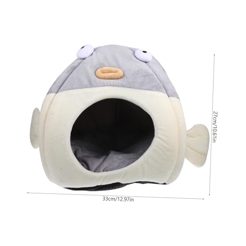 Luxshiny Halbgeschlossene Flauschige Haustierbett Wärmendes Dickes Plüschnest für Kleine Katzen und Hunde Bequemes Schlafnest für Wohnungstiere für Schlafzimmer Sofa und Reisen von Luxshiny