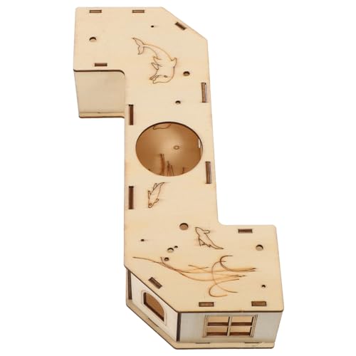 Luxshiny Hamsterhaus aus Holz mit Tunnel Versteckspielzeug für Kleine Nagetiere Wie Hamster Ratten Meerschweinchen Aktivitätsspielzeug Sicher Glatte Oberfläche von Luxshiny