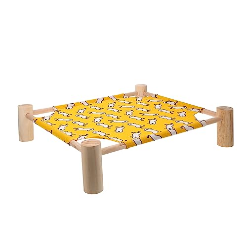 Luxshiny Hochwertiges Abnehmbares Haustier Hängemattenbett Komfortables Erhöhtes Katzen und Hundebett Waschbar Stabiler Aufbau für Kleine Tiere Vier Jahreszeiten Geeignet Gelb mit von Luxshiny