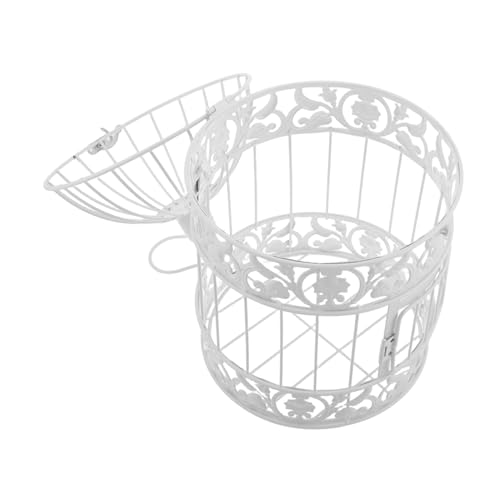 Luxshiny Hochzeits-vogelkäfig Wohnkultur Garten Hängende Ornamente Vintage Vogelkäfig Zubehör Für Vogelkäfige Vogelkäfig Aus Eisendraht Vogelkäfigdekorationen Schmiedeeisen Weiß von Luxshiny
