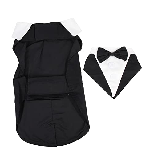 Luxshiny Hochzeitsanzug für Hunde Stilvolle Haustierkleidung Bequemer Hautfreundlicher Hundetuxedo für Besondere Anlässe Wie Hochzeit Geburtstag Fotoaufnahme Schwarz von Luxshiny