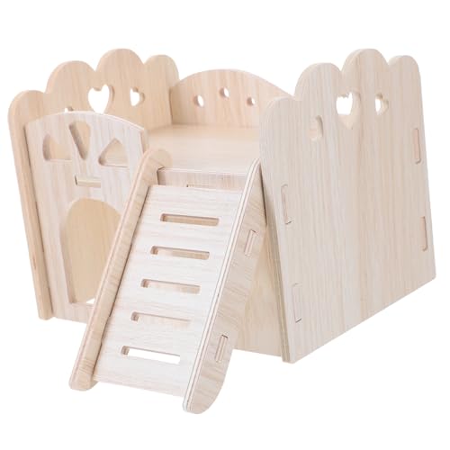 Luxshiny Holz Hamster Versteck Haus Langlebiges Hamster Nest mit Glatter Oberfläche Verschleißfestes Kleintierhaus für Schlaf und Spiel Geeignet für Meerschweinchen Kaninchen und Kleine von Luxshiny