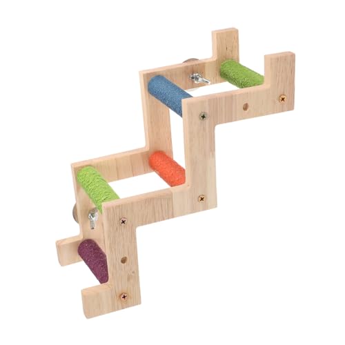 Luxshiny Holz Papageienleiter Z Formige Kletterleiter für Vögel für Wellensittiche und Kleine Vögel aus Natürlichem Holz Installieren für Vogelkäfig Zubehör von Luxshiny