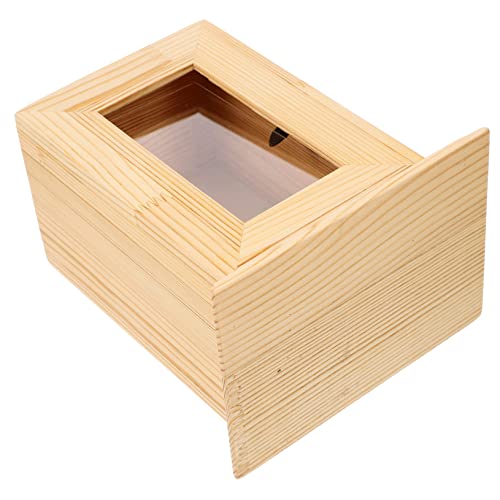 Luxshiny Holz Pet Memorial Urne mit Fotohalter Langlebige Kleine Aschebox für Katzen und Hundeasche Tragbare Haustier Gedenkurne Natürlicher Holzfarbton Geeignet für Persönliche Andenken von Luxshiny