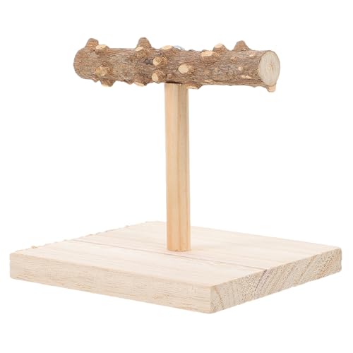 Luxshiny Holz Vogel Trainingsständer für Papageien Tragbarer Tisch Vogelsitz mit Sockel Sitzstangenständer für Wellensittiche und Vögel Vogelspielzeug für Vogeltraining von Luxshiny