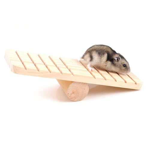 Luxshiny Holz Wippe für Kleine Nagetiere für Hamster Mäuse und Andere Kleintiere als Kauspielzeug und Spielplatz im Käfig Einfacher zu Reinigen Robust und Langlebig von Luxshiny