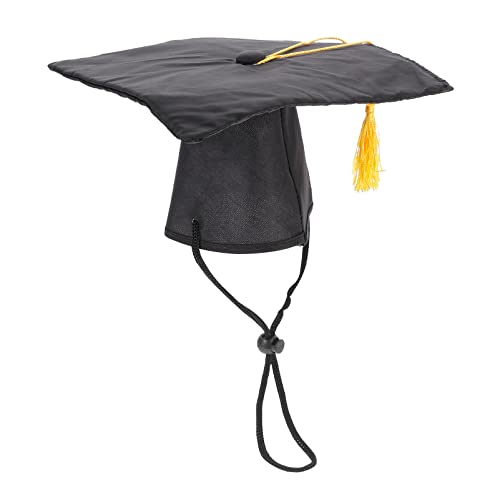 Luxshiny Hundemütze für Haustiere Graduierung Schwarze Abschlussmütze mit Gelben Quasten Kreative Party Dekoration für Große Mittlere und Kleine Hunde von Luxshiny