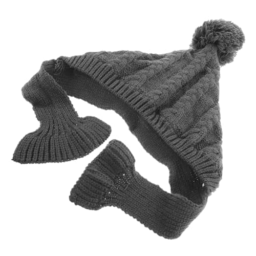 Luxshiny Hundemütze mit Schal Warmer Winterhut für Hunde Gestrickte Mütze mit Wollfutter Stilvolles Design für Kleine Hunde für Kalte Wintertage Griffige und Langlebige von Luxshiny