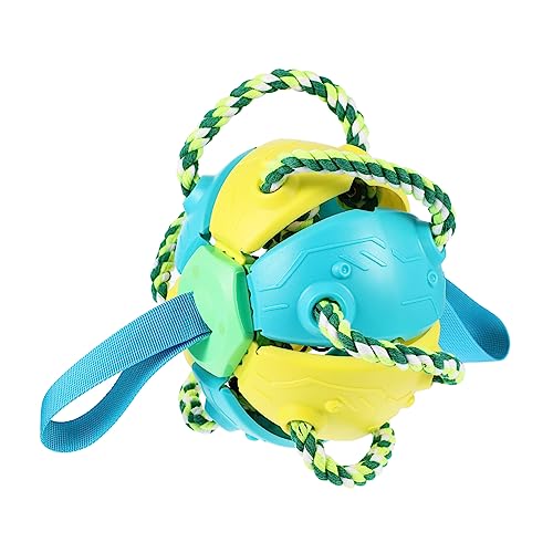 Luxshiny Hundewurfball Interaktives Pet für Draußen Widerstandsfähig und Fördert das Training Ball Gelb und Blau von Luxshiny