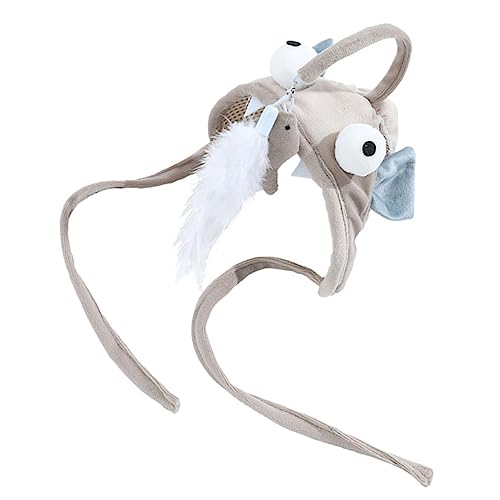 Luxshiny Interaktives Katzenspielzeug mit Atmungsaktivem Kopfband Indoor Katzen Spielangel für Kätzchen Lustiges Trainingsspielzeug zum Springen und Jagen Schützt Kopf und Fördert Bewegung von Luxshiny