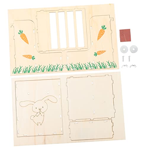 Luxshiny Kaninchenfütterung Rack aus Holz Große Kapazität Heu Futterspender für Meerschweinchen und Chinchillas Einfache Installation Langlebig und Hygienisch von Luxshiny
