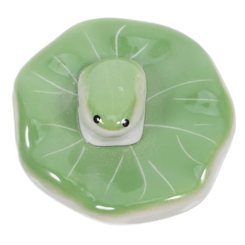 Luxshiny Keramik Fisch Aquarium Ornament Schwimmende Tierfigur Frosch Aquarium Deko Lebensecht Bunte Dekoration für Teich und Fischbecken von Luxshiny