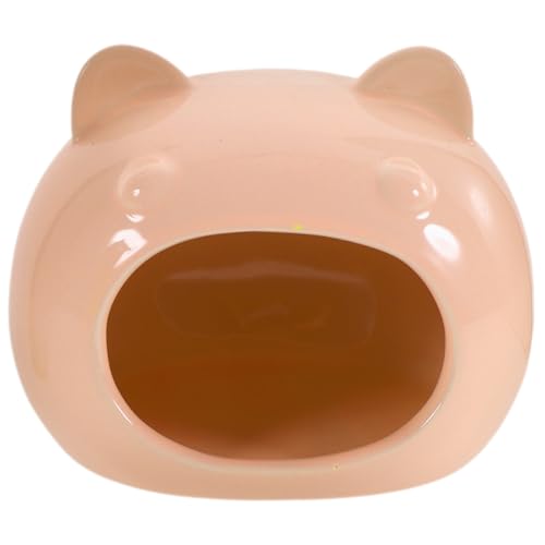 Luxshiny Keramik Hamster Versteck Kleintierhaus Cartoon Design Komfortabel Kühl Sicher Für Zwerghamster Meerschweinchen Käfig Zubehör Klein Orange von Luxshiny